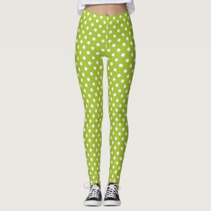 Spring pattern with white polka dots leggings