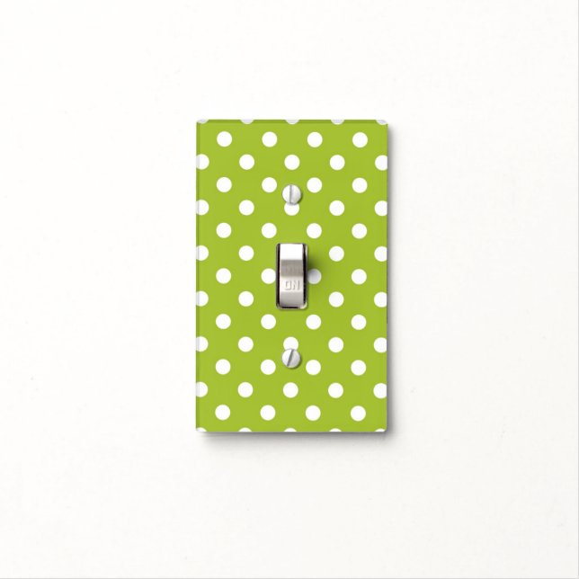 Spring pattern with white polka dots light switch cover (In Situ)