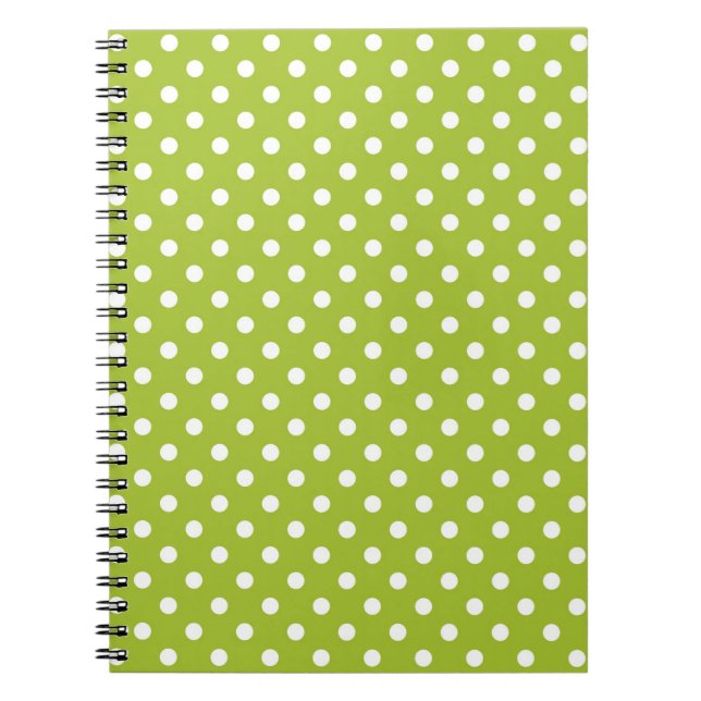 Spring pattern with white polka dots notebook (Front)