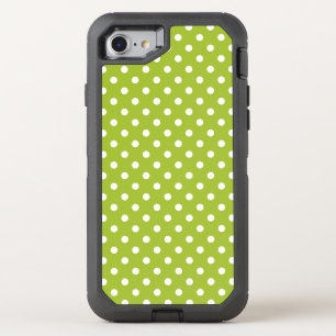 Spring pattern with white polka dots OtterBox defender iPhone SE/8/7 case