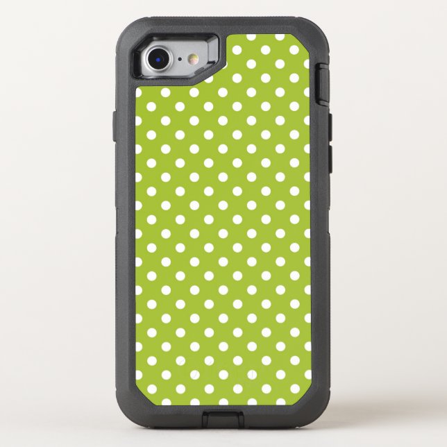Spring pattern with white polka dots otterbox iPhone case (Back)