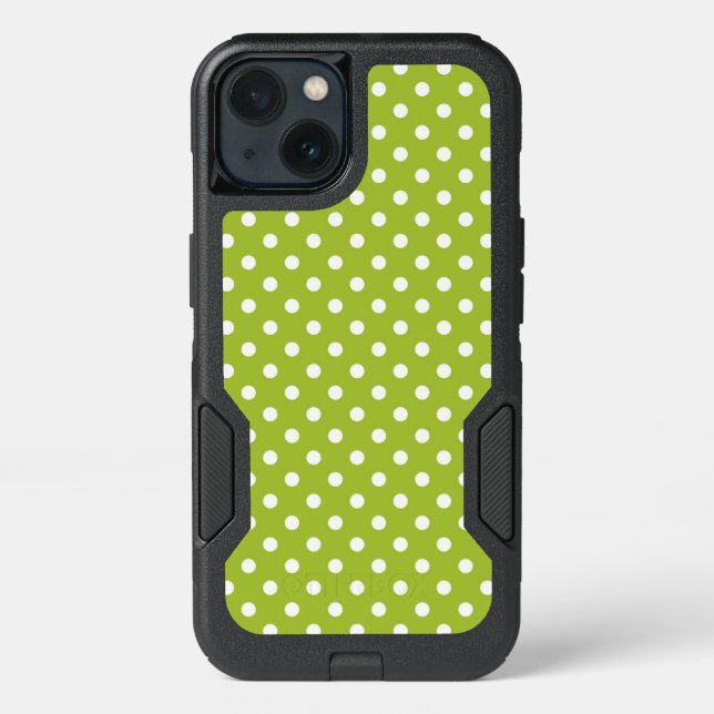 Spring pattern with white polka dots otterbox iPhone case (Back)