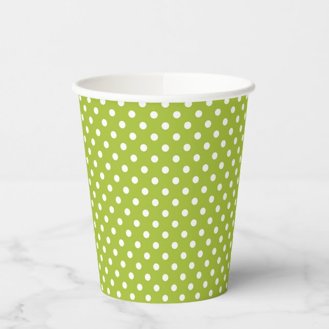 Spring pattern with white polka dots paper cups (Left)