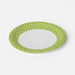 Spring pattern with white polka dots paper plates