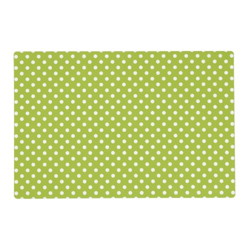 Spring pattern with white polka dots placemat