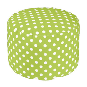 Spring pattern with white polka dots pouf