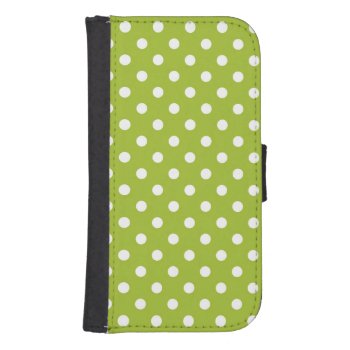 Spring Pattern With White Polka Dots Wallet Phone Case For Samsung Galaxy S4 by boutiquey at Zazzle
