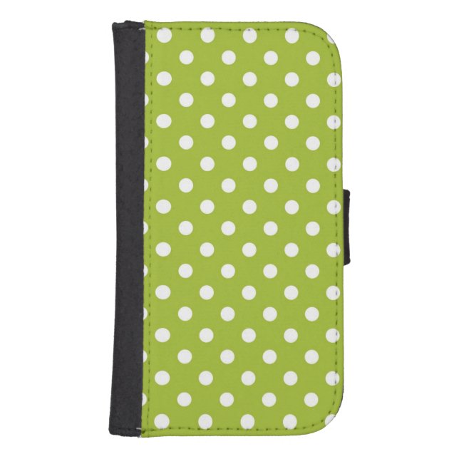 Spring pattern with white polka dots samsung galaxy wallet case (Front)