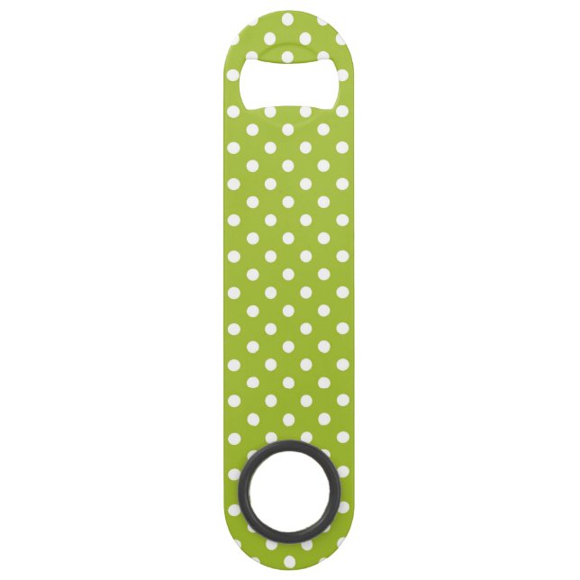Spring pattern with white polka dots speed bottle opener (Front)