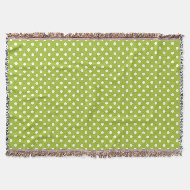 Spring pattern with white polka dots throw blanket (Front)
