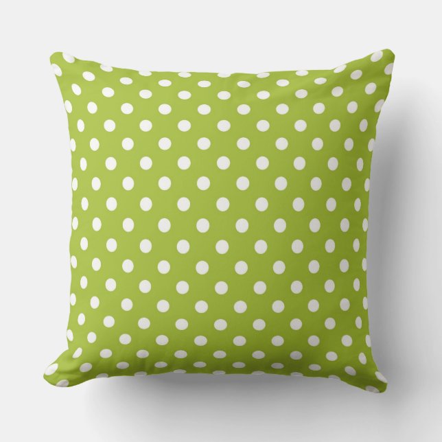 Spring pattern with white polka dots throw pillow (Front)