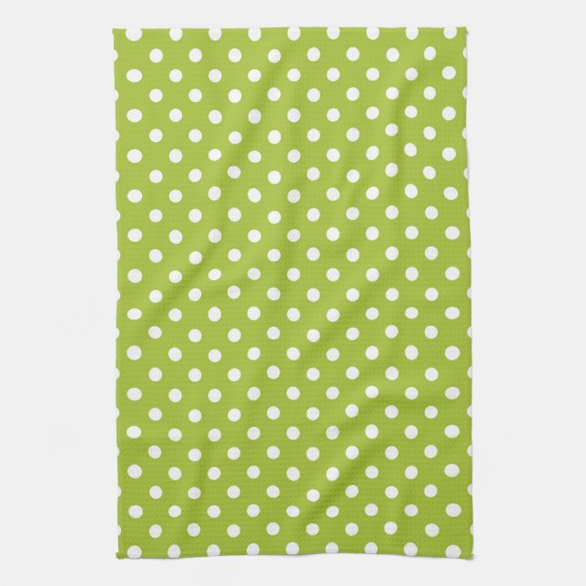 Spring pattern with white polka dots towel (Vertical)