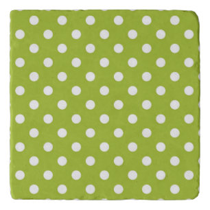 Spring pattern with white polka dots trivet