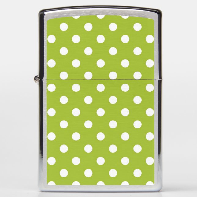 Spring pattern with white polka dots zippo lighter (Front)