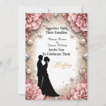 💐 Spring Peach Floral Gold Wedding Decor 🌷