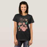 Spring Peach Garden Flying Peacock Floral Ornament T-Shirt