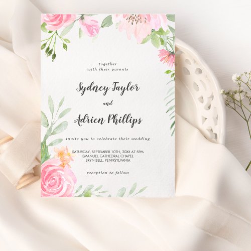 Spring Peony Casual Wedding Invitation