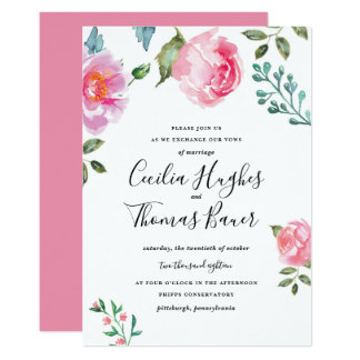 Spring Peony Floral Wedding Invitation