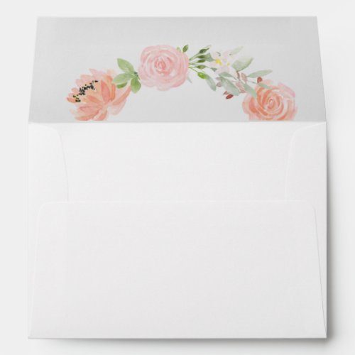 Spring Peony Navy Wedding Invitation Envelope