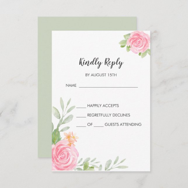 Spring Peony RSVP Card (Front/Back)