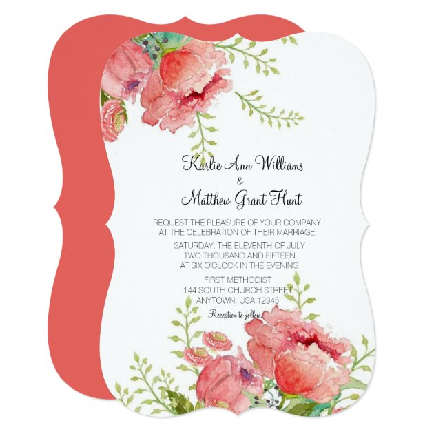 Spring Peony Wedding Invitation