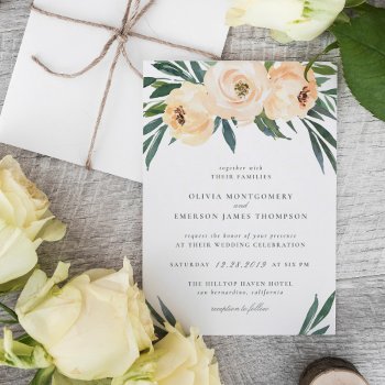 Spring Peony Wedding Invitation by Cali_Graphics at Zazzle
