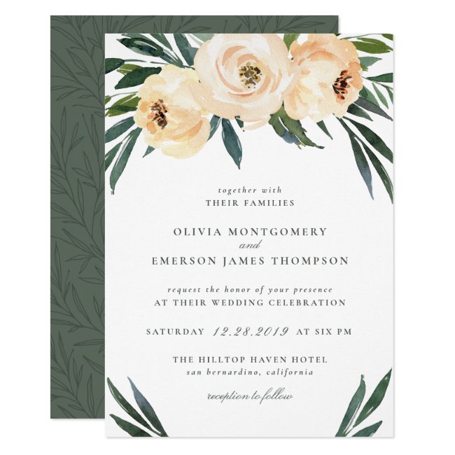 Spring Peony Wedding Invitation