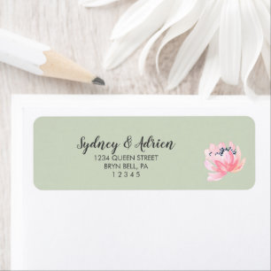 Spring Peony Wedding Invite Return Address L Label