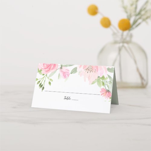 Spring Peony Wedding Place Card