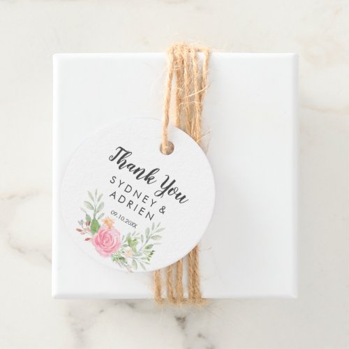 Spring Peony Wedding Thank You Favor Tags