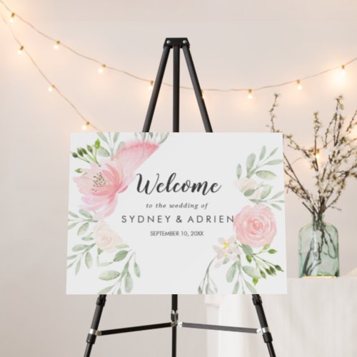 Spring Peony Wedding Welcome Foam Board