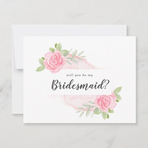 Spring Peony Will You Be My Bridesmaid Note Card