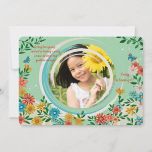 Spring Photo Frame Birthday Invitation