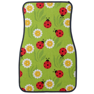 Spring pickleball on fresh green car floor mat