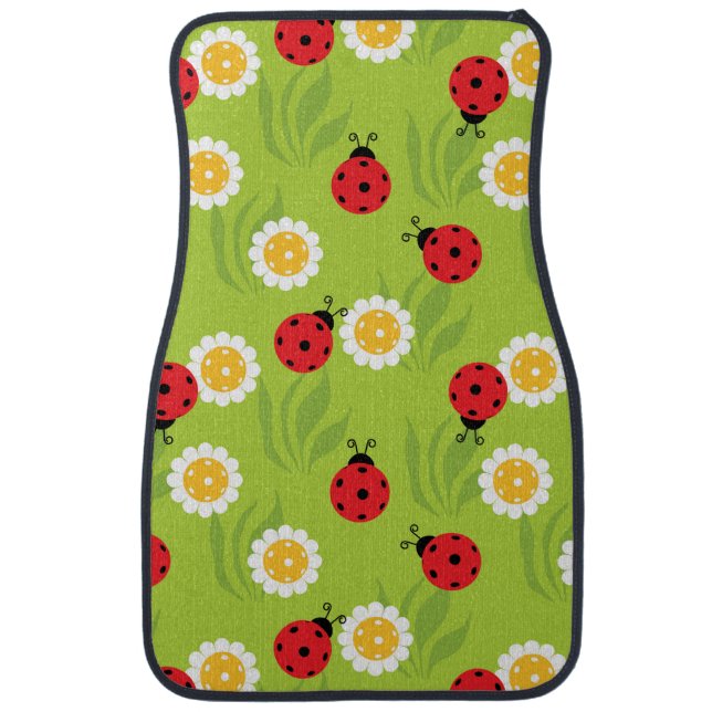 Spring pickleball on fresh green car floor mat (Front)