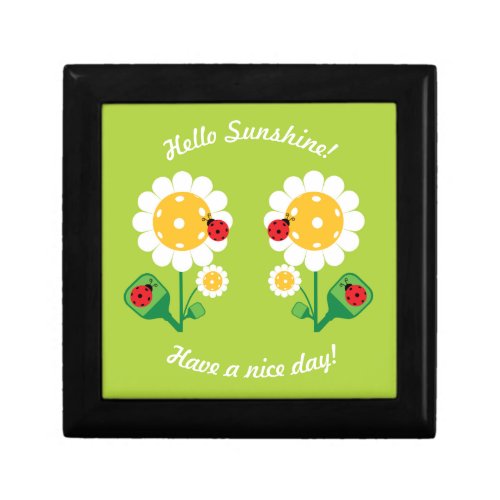 Spring pickleball on fresh green custom text gift box