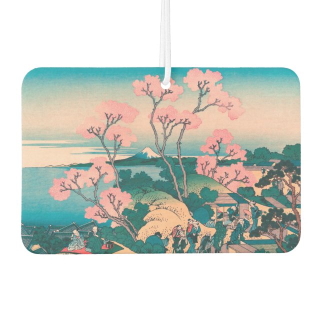 Spring Picnic under Cherry Tree Flowers Mount Fuji Air Freshener (Front)