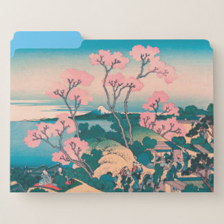 Spring Picnic under Cherry Tree Flowers Mount Fuji File Folder