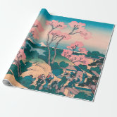 Mount Fuji above Ancient Street Ukiyo-e Japanese Art Wrapping Paper by  VintageArchive