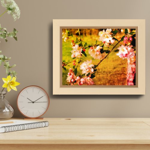Spring Pink And White Blossoms Abstract Framed Framed Art