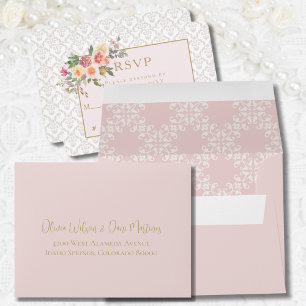 Spring Pink Blush Floral Response RSVP Envelope
