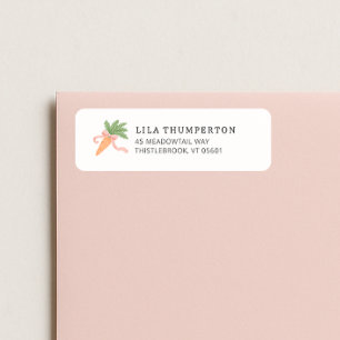 Spring Pink Bow Carrot Modern Minimal Address Label
