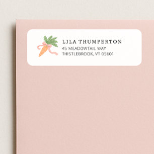 Spring Pink Bow Carrot Modern Minimal Address Label