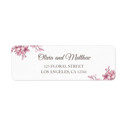 Spring pink cherry blossom Floral wedding Label