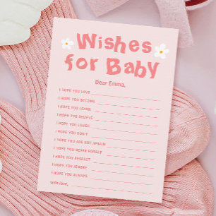 Spring Pink Daisy Baby Shower Wishes For Baby Card