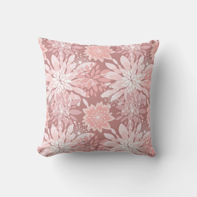 Spring  pink flora patterns throw pillow (Front)