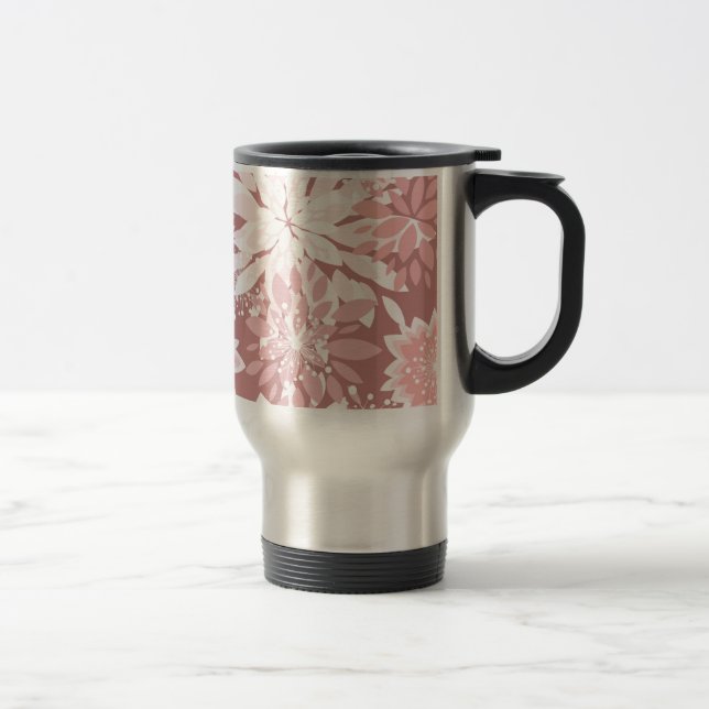 Spring  pink flora patterns travel mug (Right)