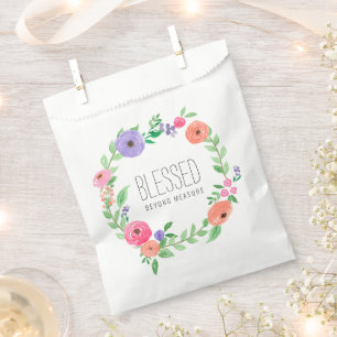 Spring Pink Floral Blessed Beyond Measure Favor Bag