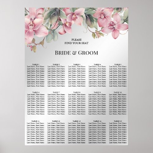 Spring Pink Floral Seating Chart