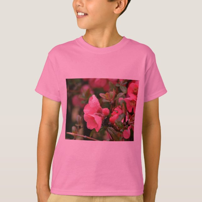 Spring Pink Flowering Quince T-Shirt (Front)